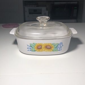 SOLD 1996 Corning Ware 1 Qt ‘SUNSATION’ pattern lidded casserole dish